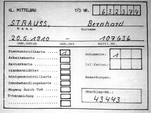 Karteikarte Bernhard Strauss